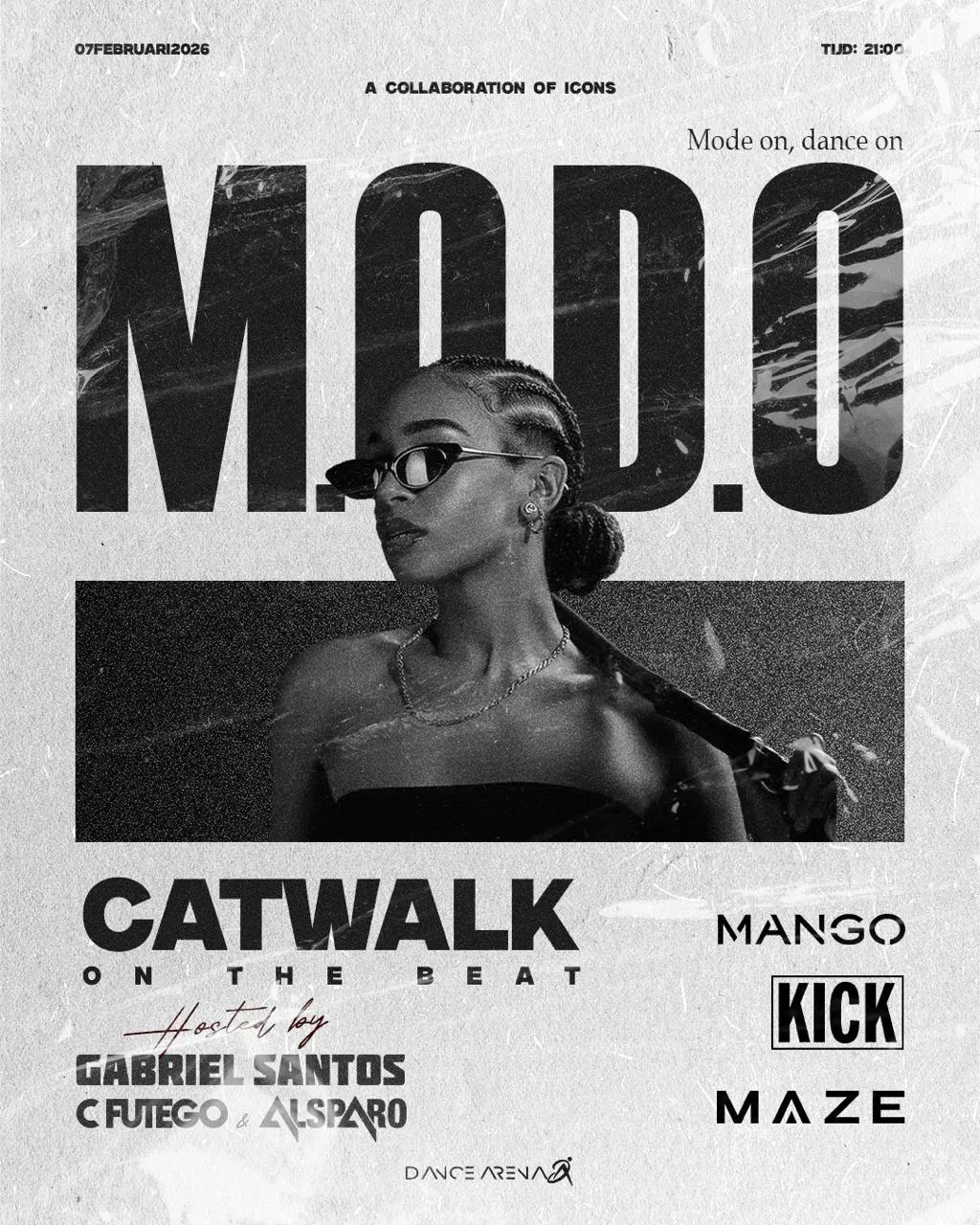 Flyer of M.O.D.O at Dance Arena