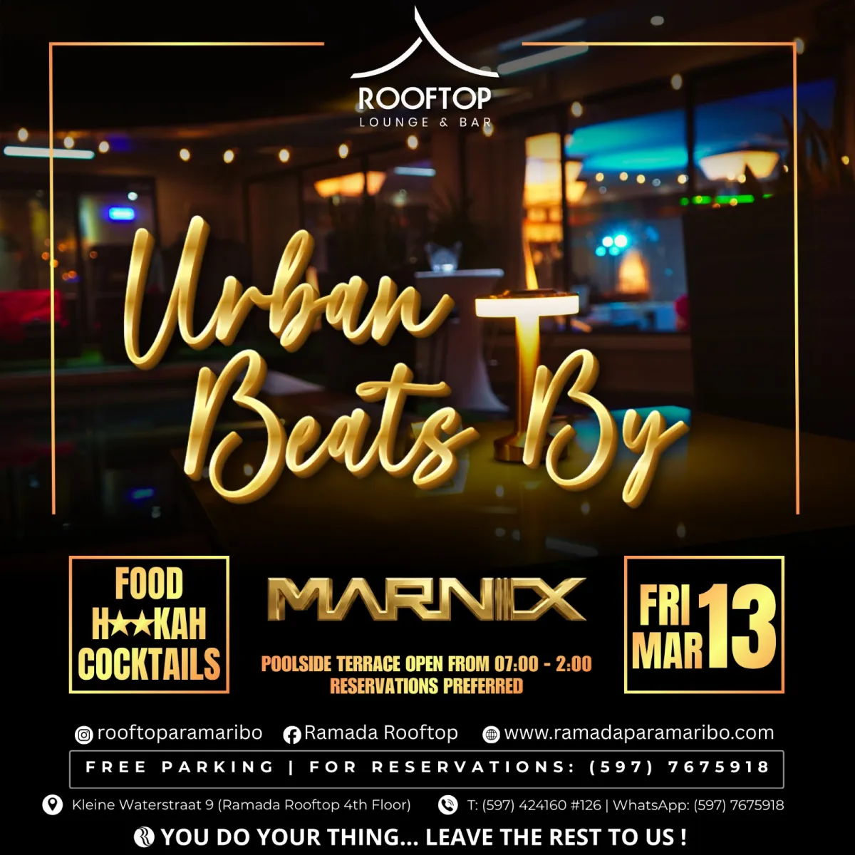 Flyer van Urban Beats By Marnix bij Ramada Rooftop