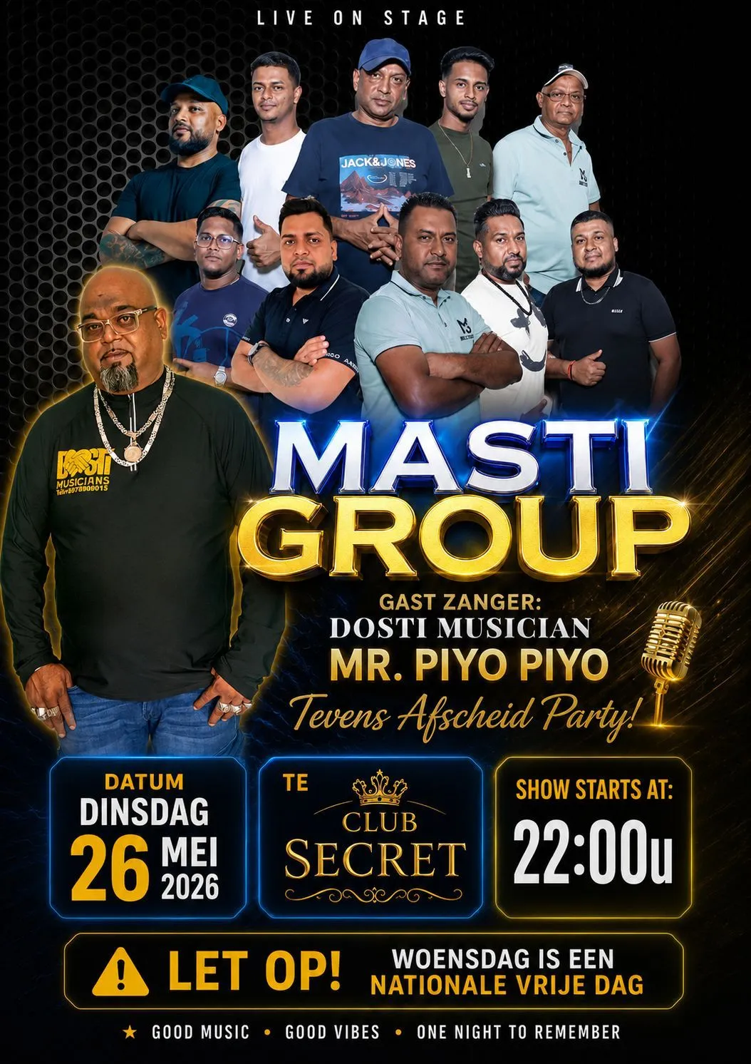 Flyer van MASTI GROUP bij Club Secret
