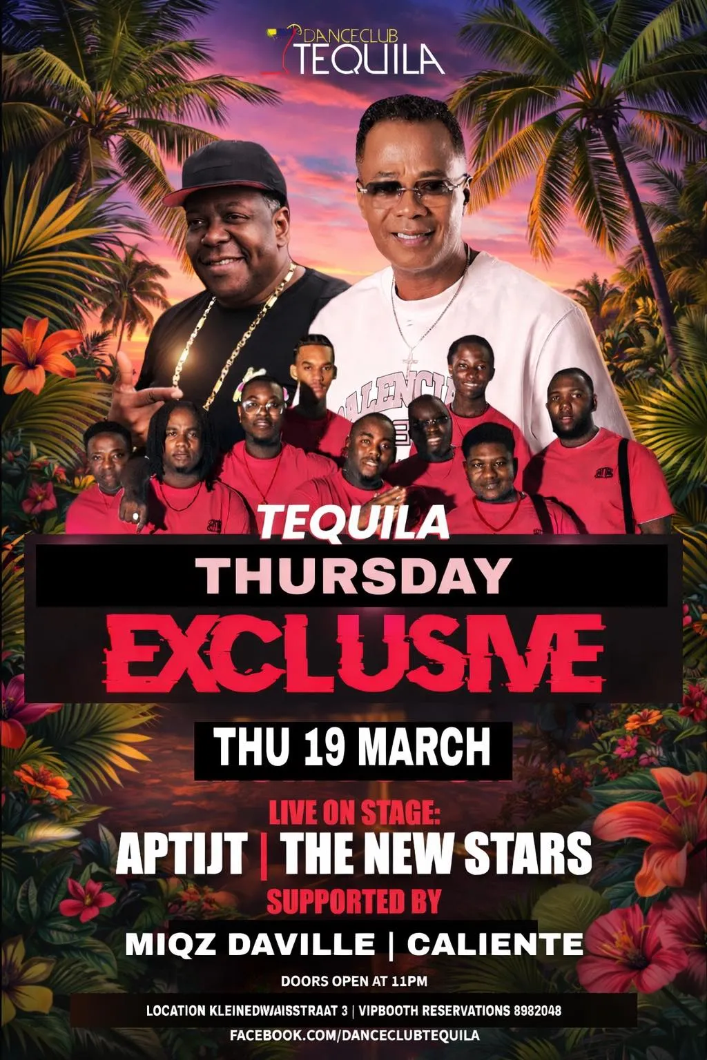 Flyer van Tequila Thursday Exclusive bij Danceclub Tequila