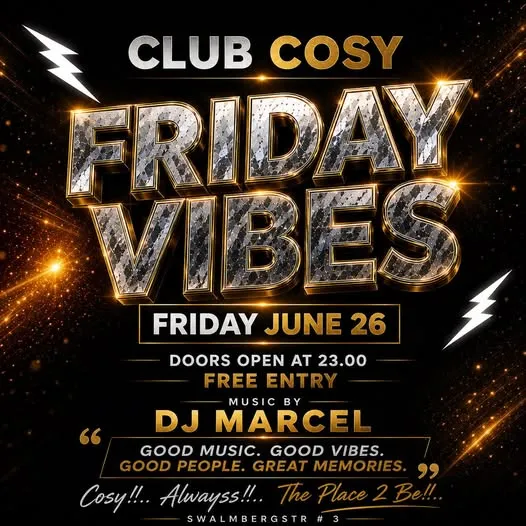 Flyer van FRIDAY VIBES bij Club Cosy
