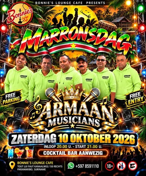 Flyer van Marronsdag bij Bonnie's Lounge Cafe