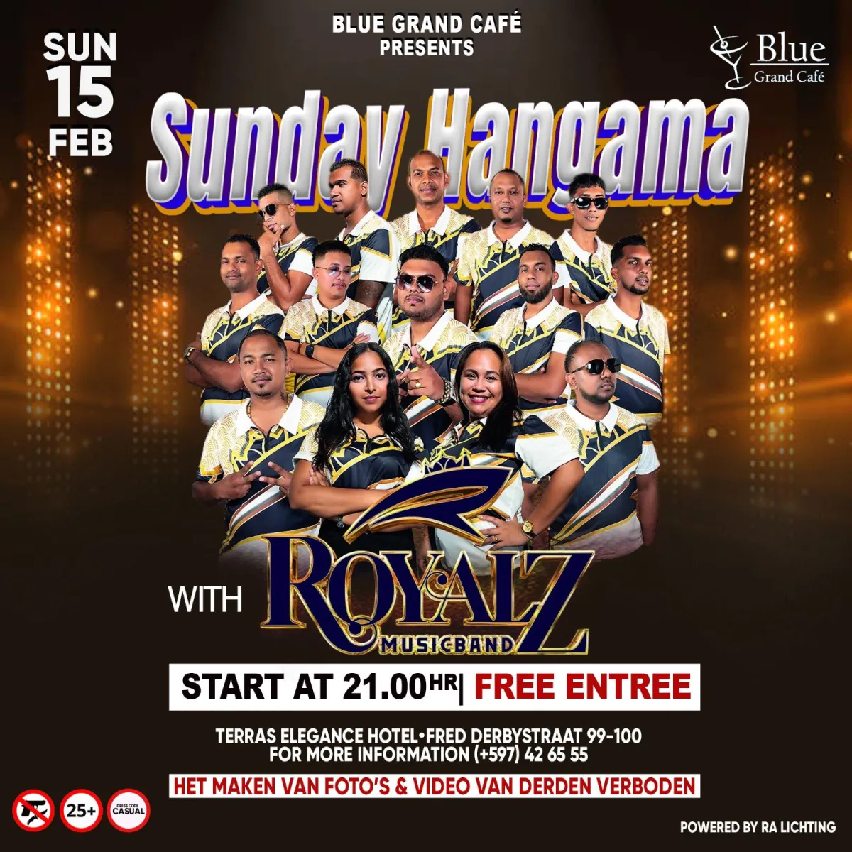 Flyer van Sunday Hangama bij Blue Grand Café