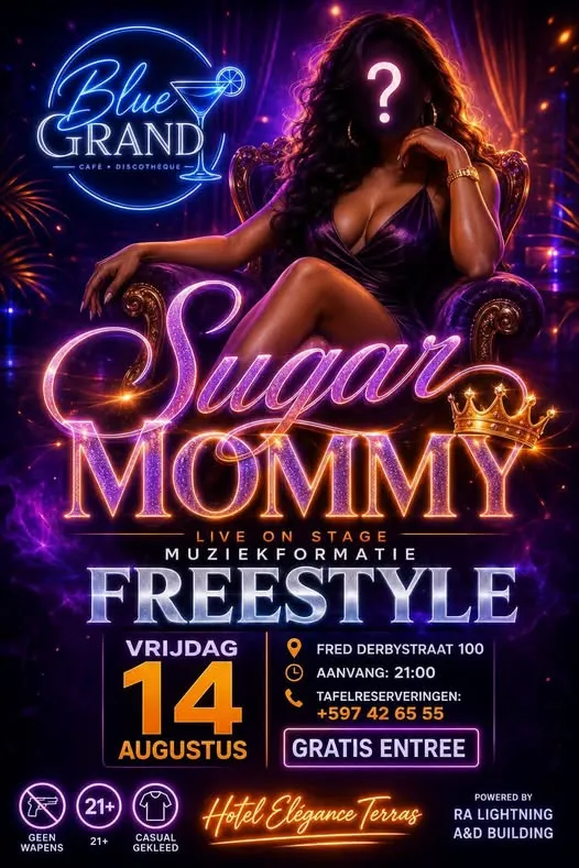 Flyer van Sugar Mommy bij Blue Grand Café