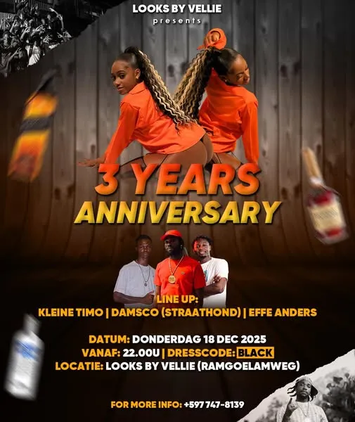 Flyer van 3 Years Anniversary bij Looks by Vellie