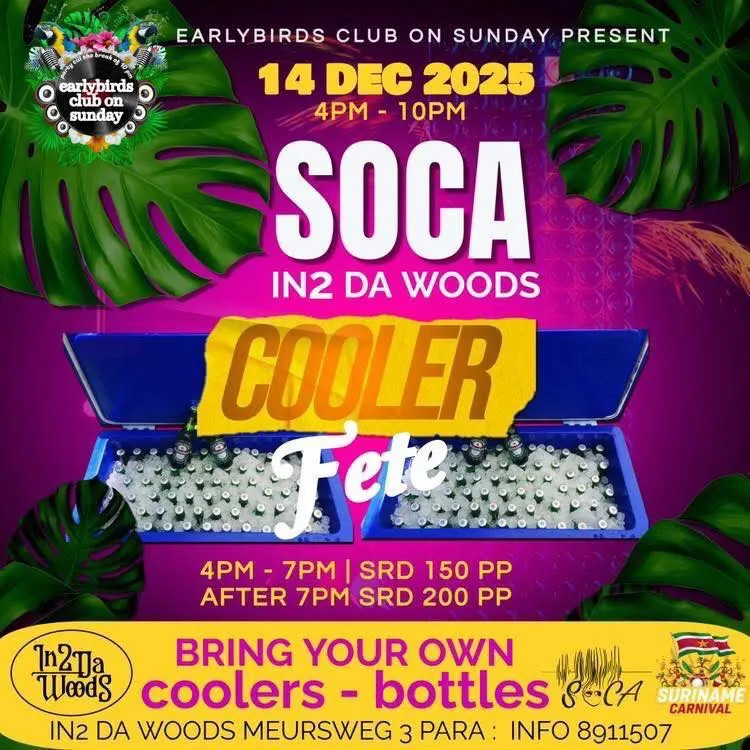 Flyer van SOCA IN2 DA WOODS COOLER Fete bij In2 Da Woods