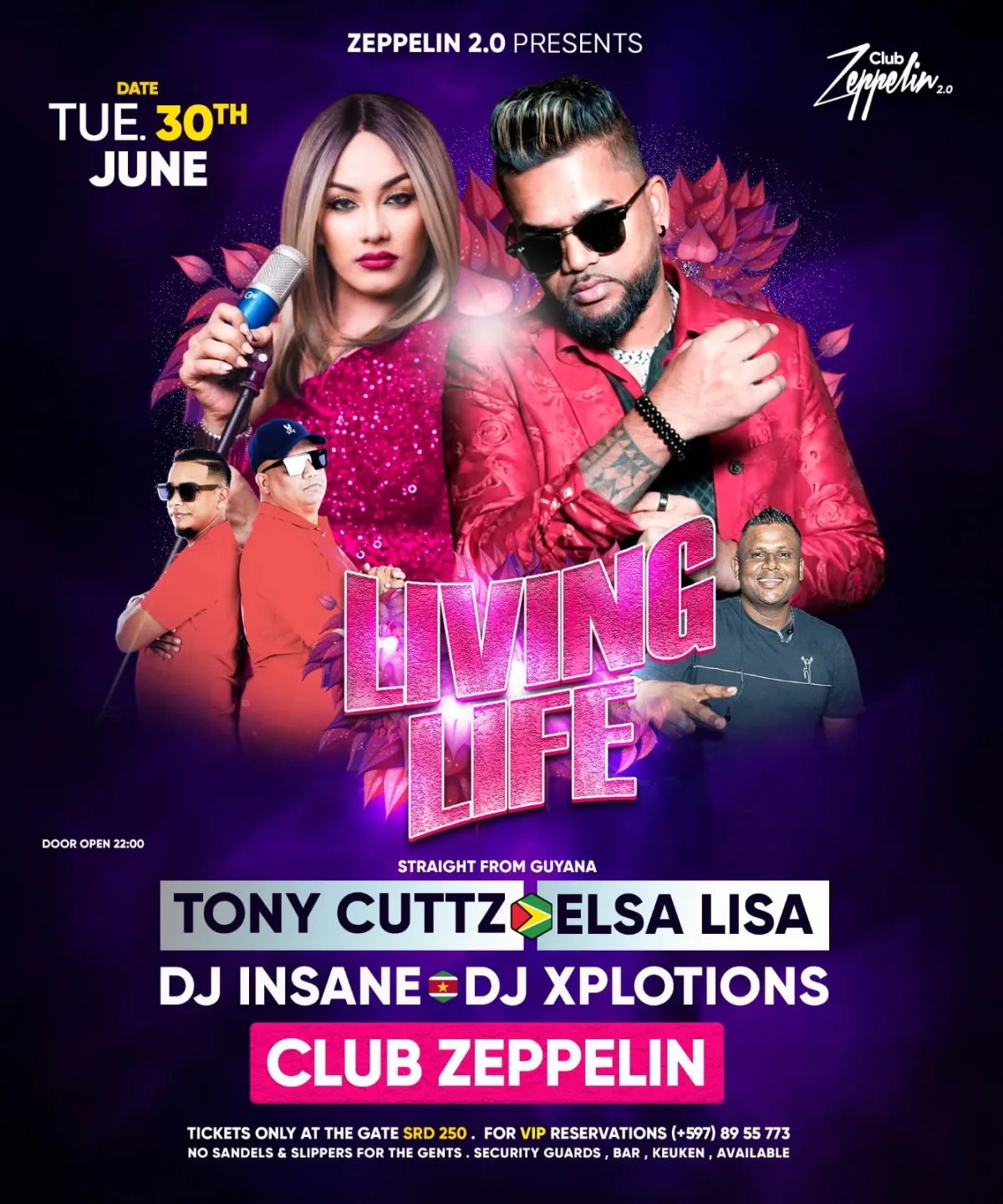 Flyer of LIVING LIFE at Club Zeppelin