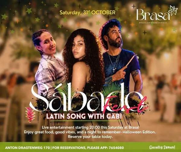 Flyer van Sábado Fest - Latin Song with Gabi bij BRASA