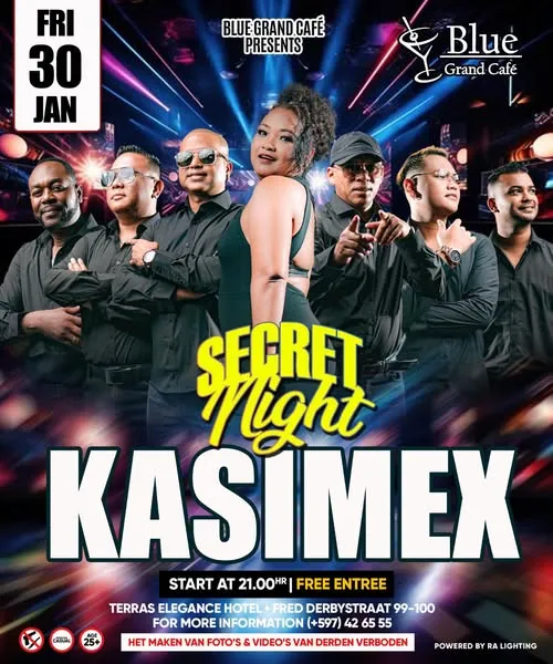 Flyer of Secret Night Kasimex at Blue Grand Café