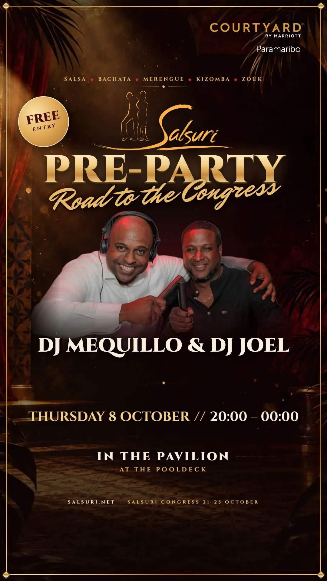 Flyer van Salsuri Pre-Party bij Courtyard by Marriott