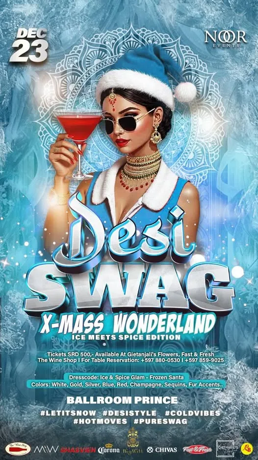 Flyer van Desi Swag X-Mass Wonderland bij Ballroom Prince