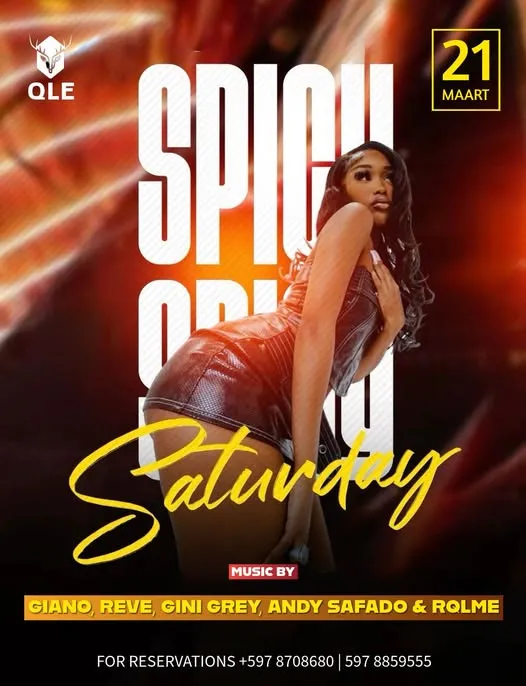 Flyer van Spicy Saturday bij QLE