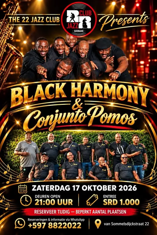 Flyer van BLACK HARMONY & Conjunto Pomos bij The 22 Jazz Club