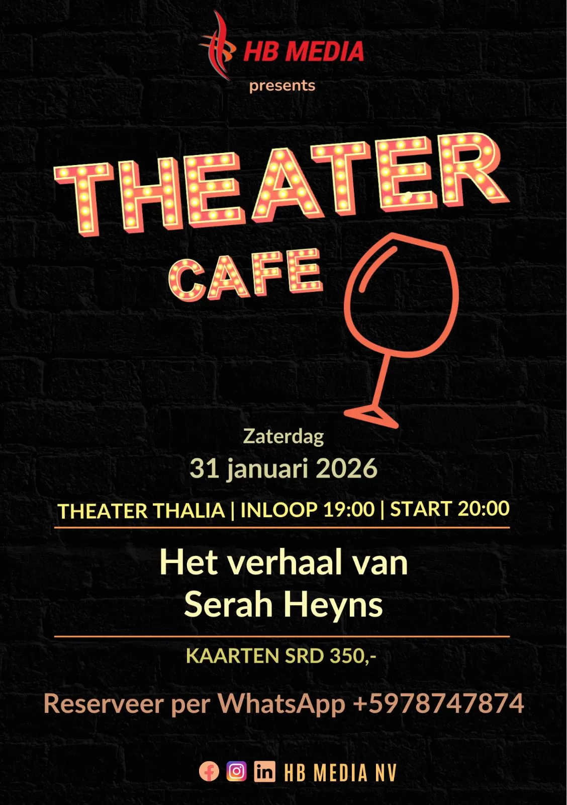 Flyer van THEATER CAFE bij Theater Thalia