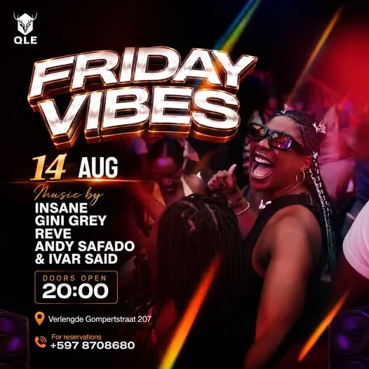 Flyer van FRIDAY VIBES bij QLE
