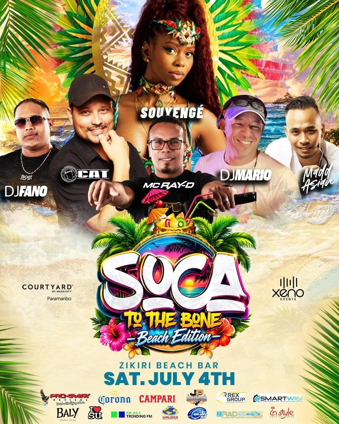 Flyer van SOCA TO THE BONE Beach Edition bij Zikiri Beach Bar