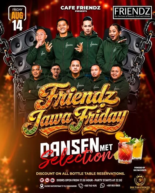 Flyer van Friendz Jawa Friday bij Cafe Friendz