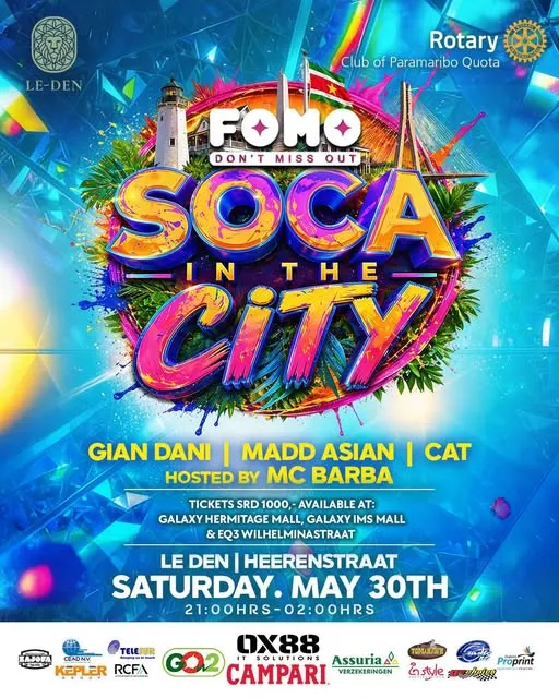 Flyer van Soca in the City bij LE DEN