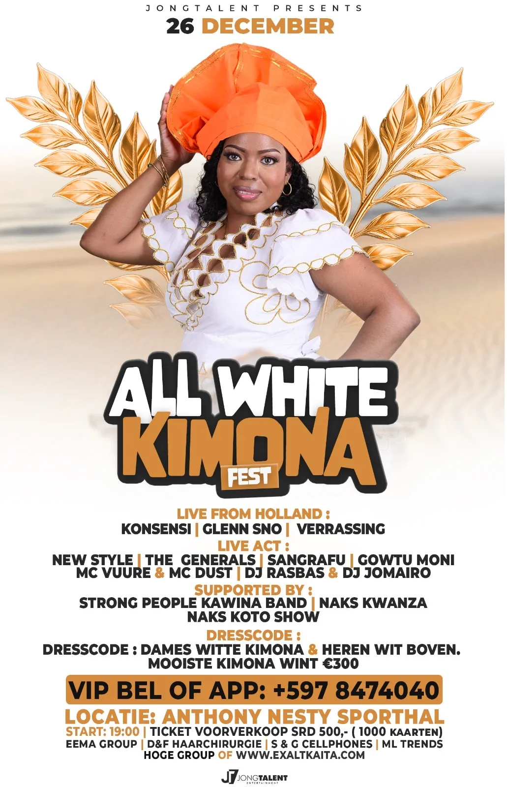 Flyer van All White Kimona Fest bij Anthony Nesty Sporthal