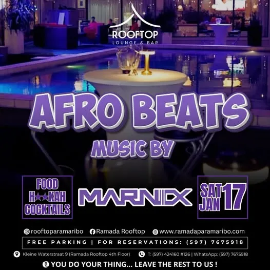 Flyer van Afro Beats bij Ramada Rooftop