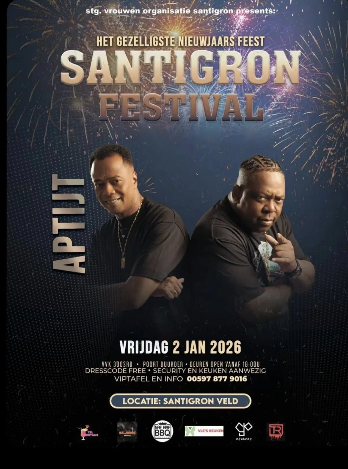 Flyer van Santigron Festival bij Santigron Veld