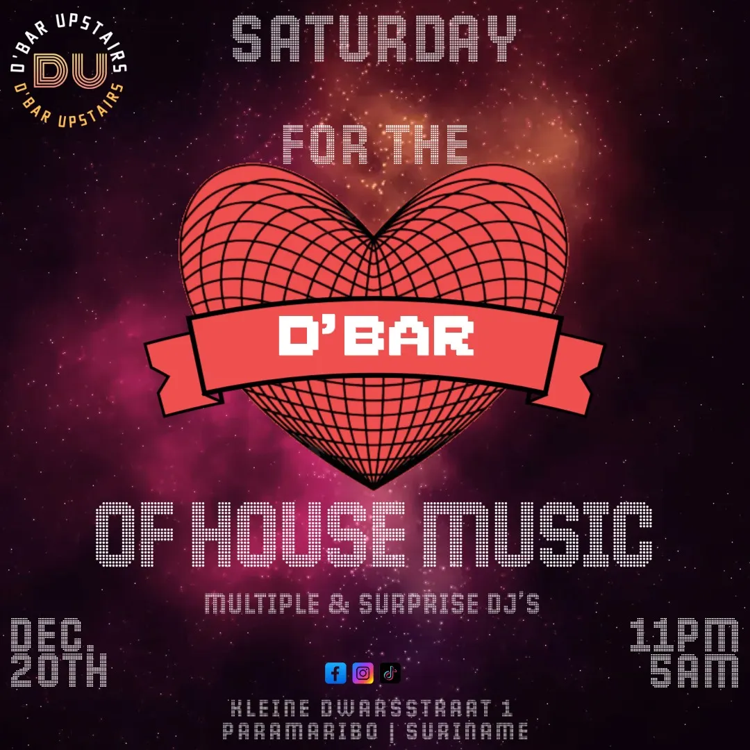 Flyer of Saturday for the D'Bar of House Music at D'Bar Upstairs