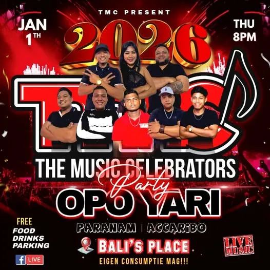 Flyer van The Music Celebrators Party Opo Yari bij Bali's Place