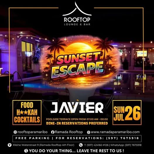 Flyer van SUNSET ESCAPE bij Ramada Rooftop