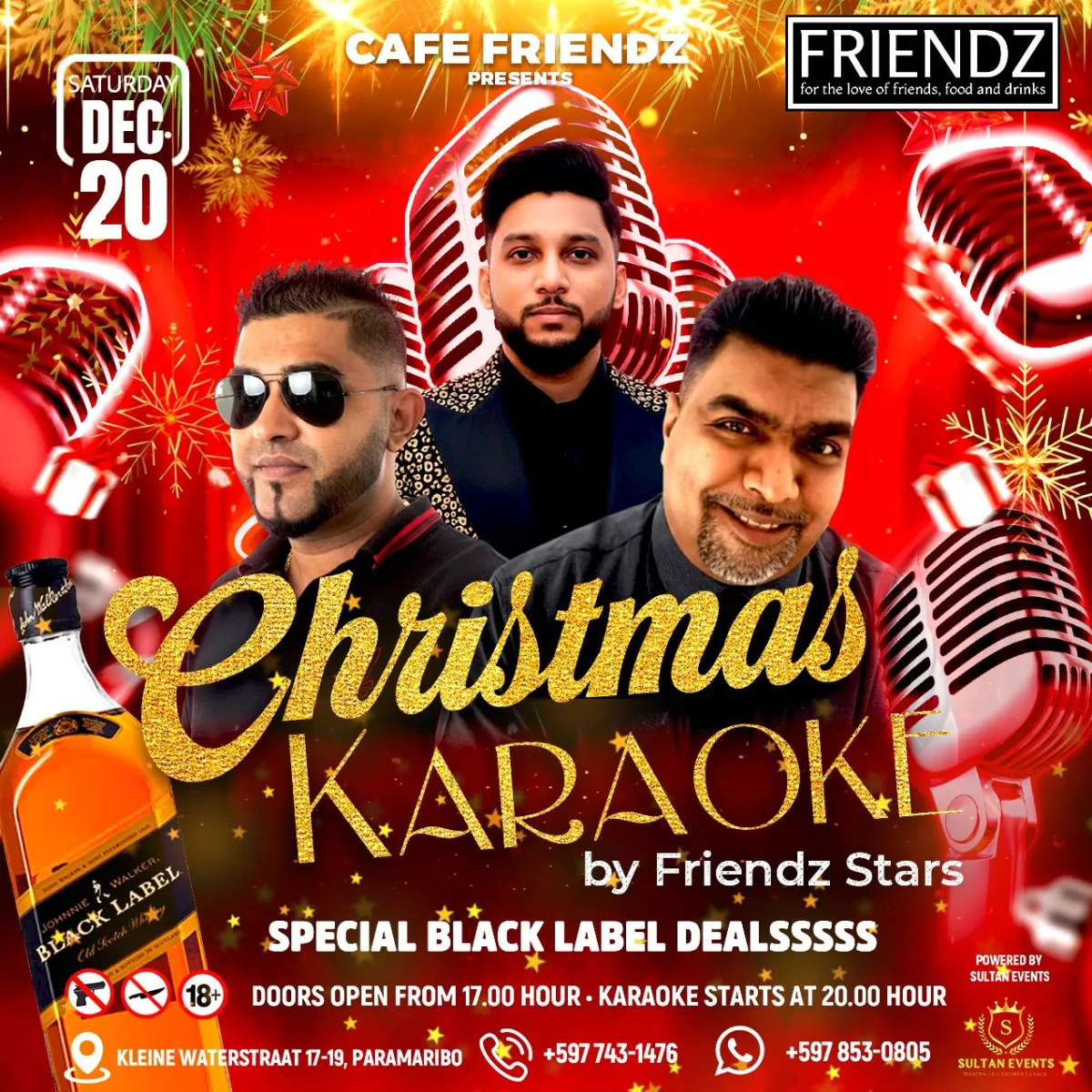Flyer van Christmas Karaoke bij Cafe Friendz