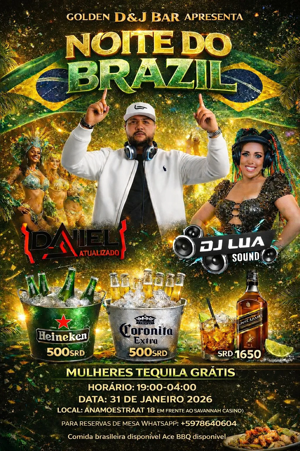Flyer van Noite do Brazil bij Golden D&J Bar
