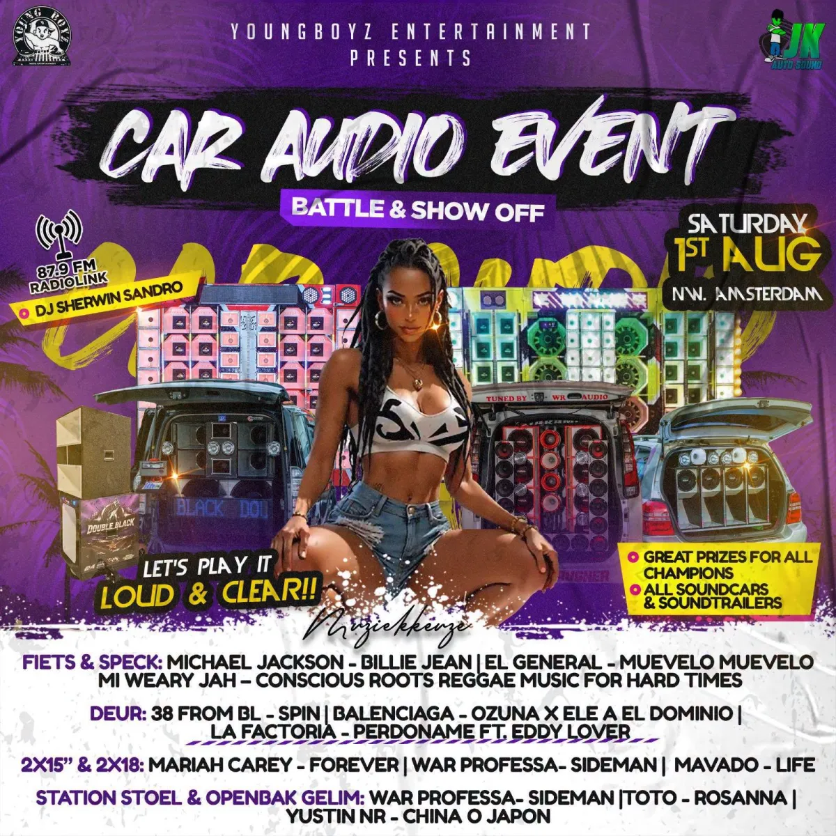 Flyer of CAR AUDIO EVENT at Commewijne Sportbond