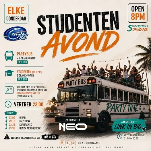 Flyer of STUDENTEN AVOND at D'Bar