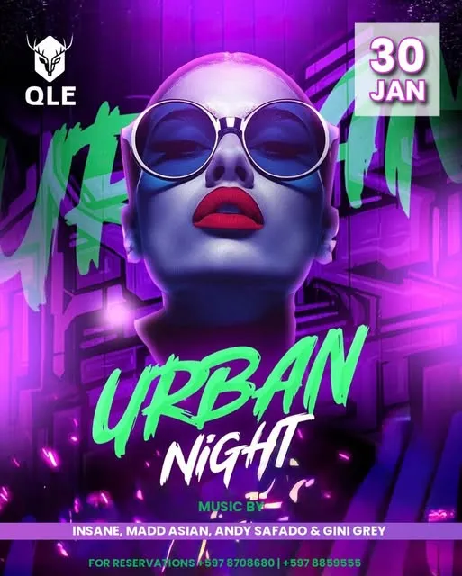 Flyer van Urban Night bij QLE