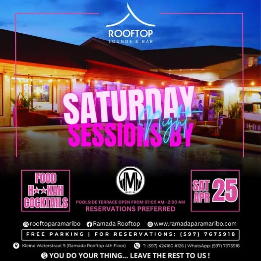 Flyer of Saturday Night Sessions at Ramada Rooftop