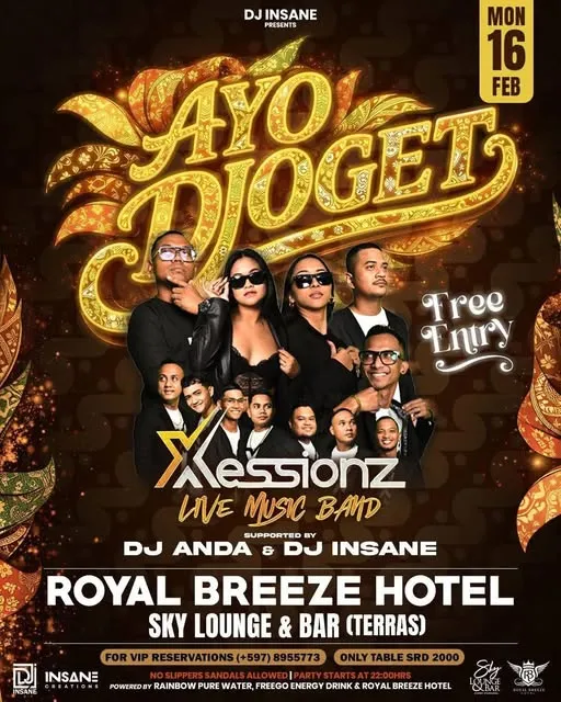 Flyer van Ayo Djoget bij Sky Lounge & Bar