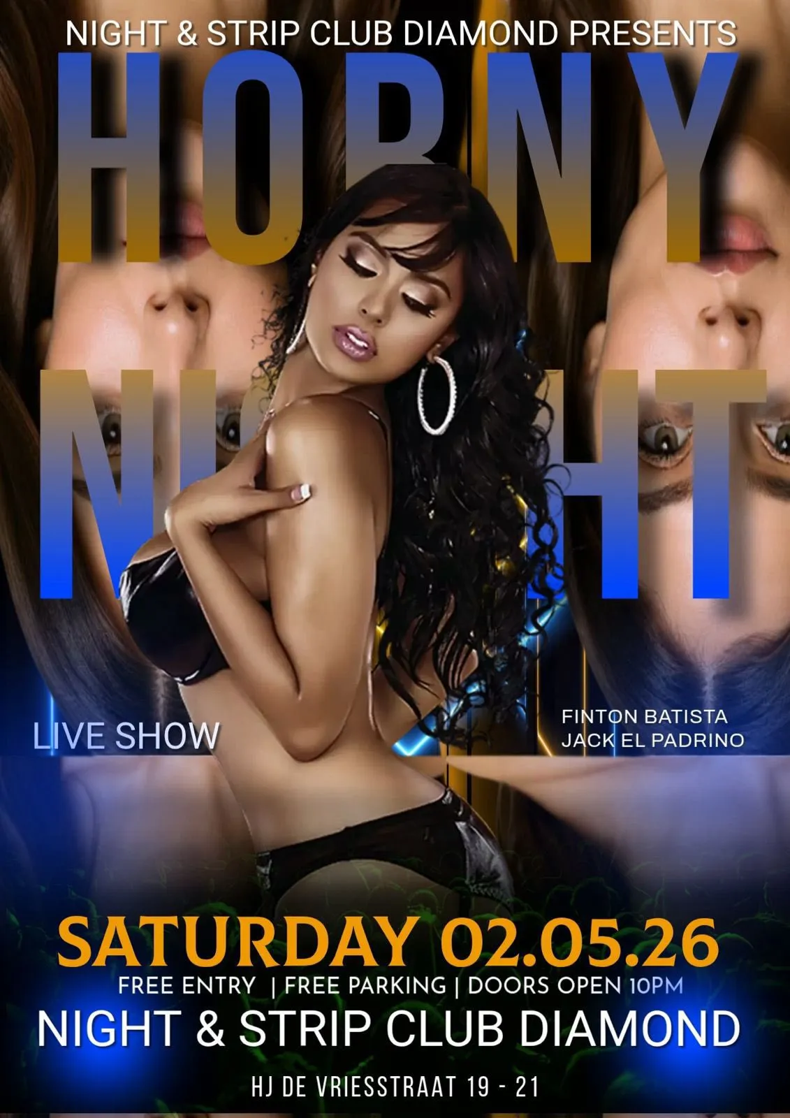 Flyer van HORNY NIGHT bij Night & Strip Club Diamond
