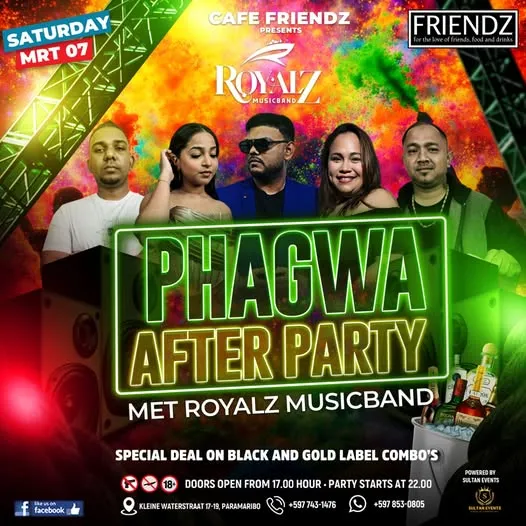 Flyer van PHAGWA AFTER PARTY bij Cafe Friendz