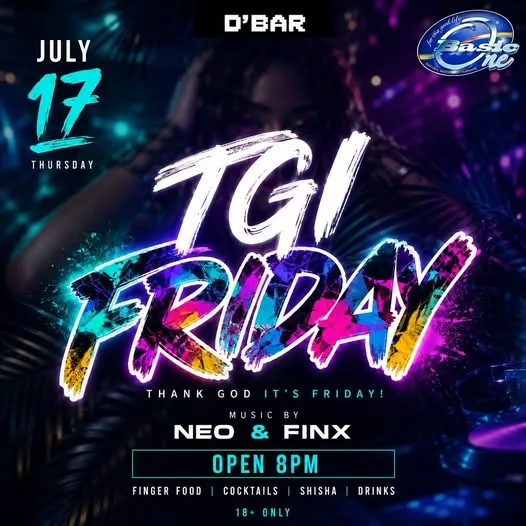 Flyer van TGI FRIDAY bij D'Bar