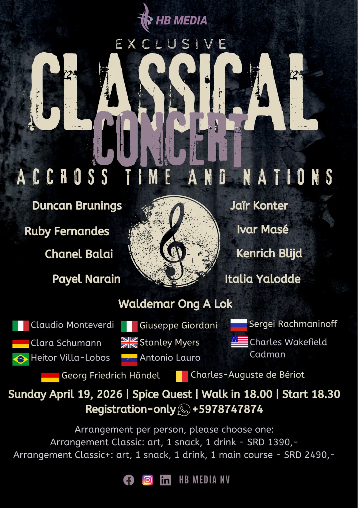 Flyer of EXCLUSIVE CLASSICAL CONCERT at Spice Quest