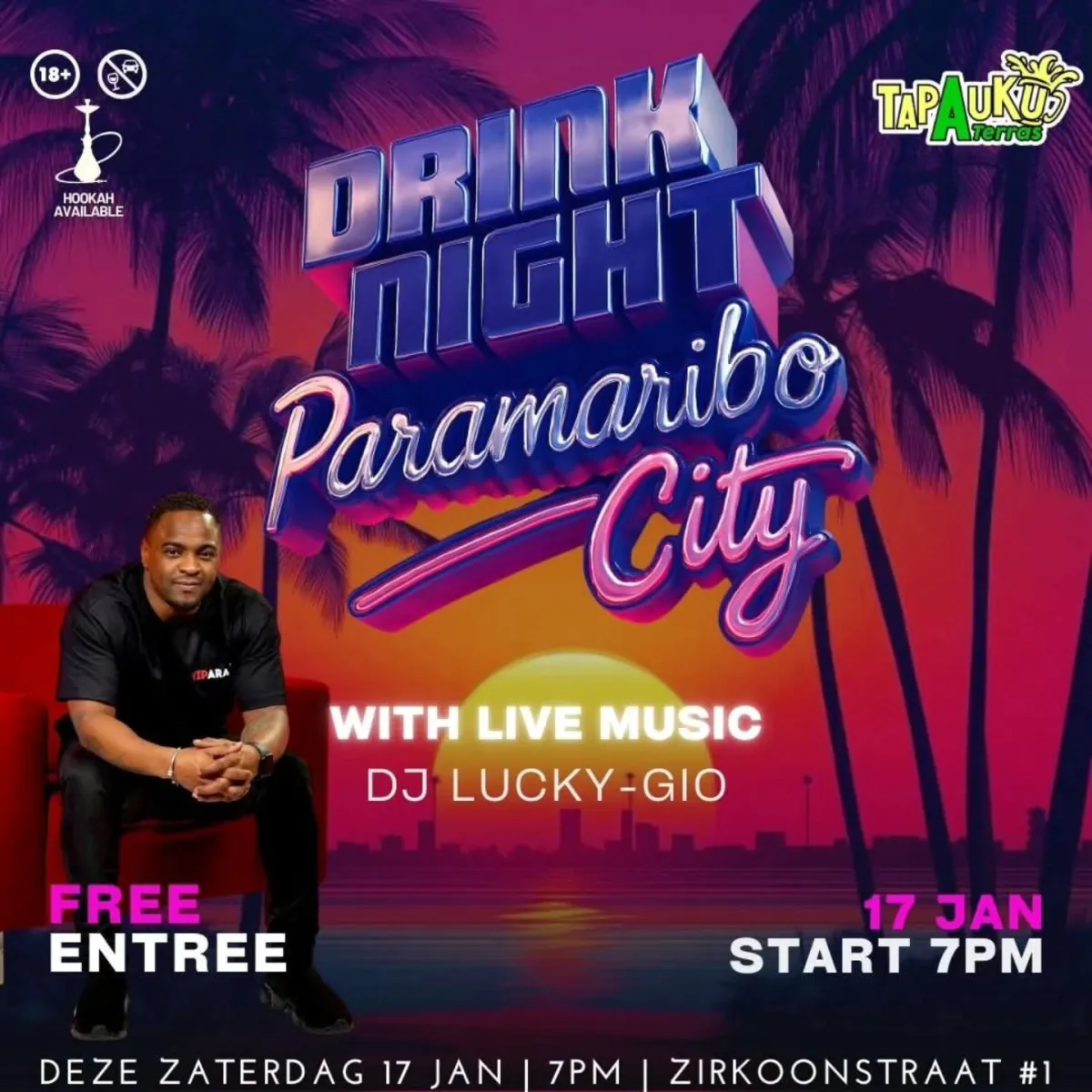 Flyer van Drink Night Paramaribo City bij Tap A Uku