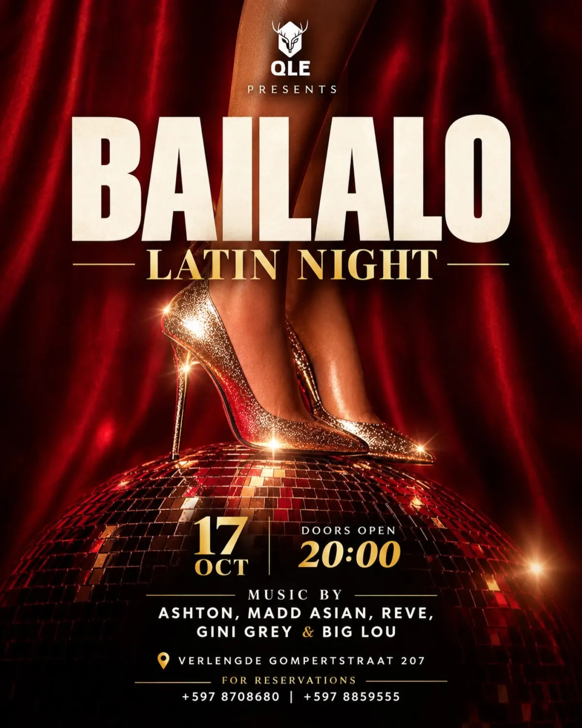 Flyer van BAILALO LATIN NIGHT bij QLE