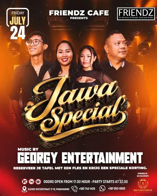 Flyer van Java Special bij Cafe Friendz