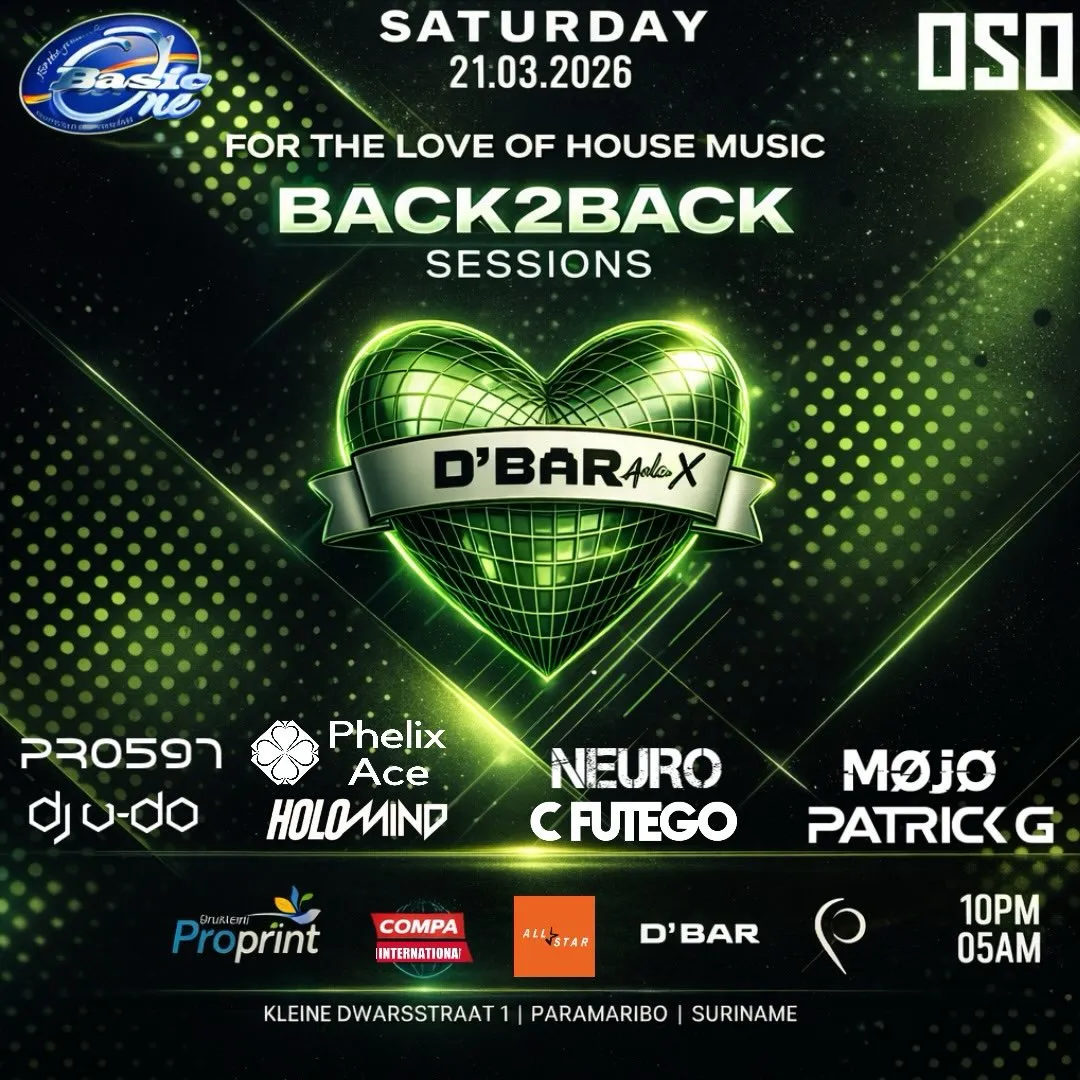 Flyer van BACK2BACK SESSIONS bij D'Bar Upstairs
