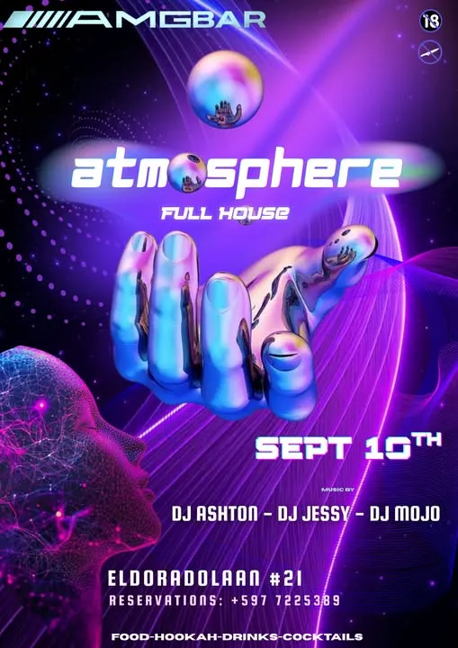Flyer van atmosphere FULL HOUSE bij AMG Bar