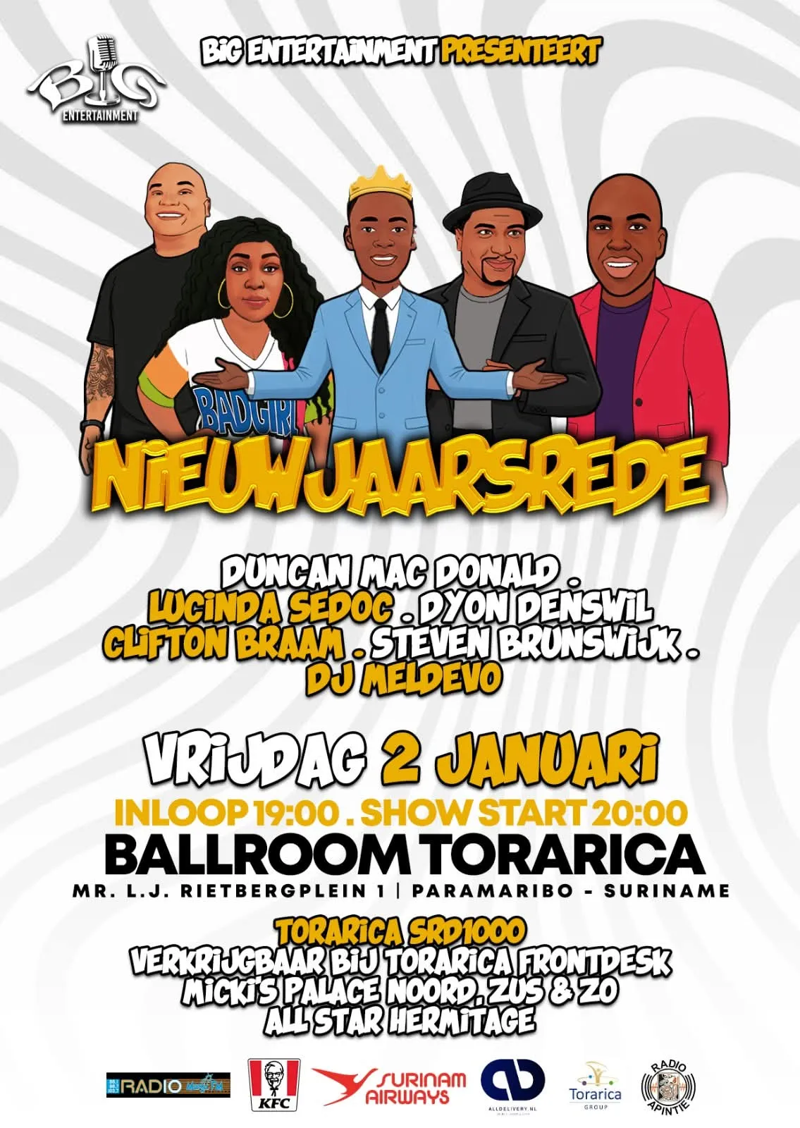 Flyer van Nieuwjaarsrede bij Ballroom Torarica