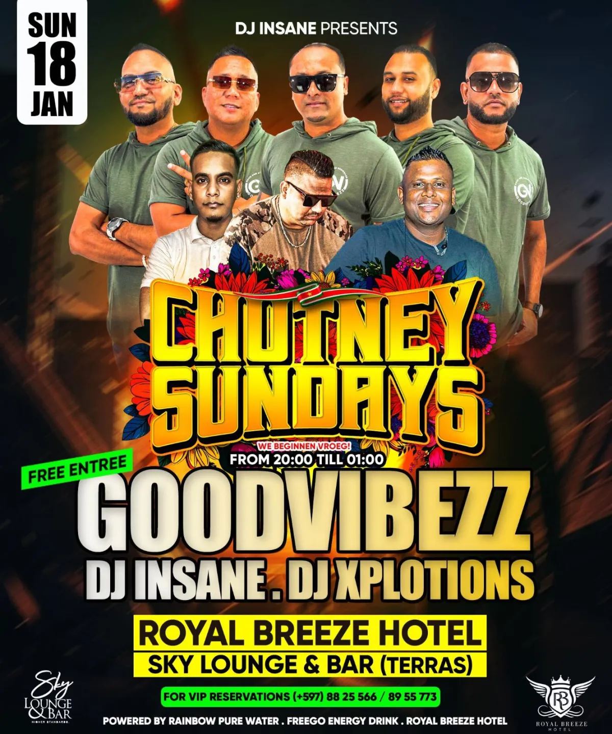 Flyer of Chutney Sundays at Sky Lounge & Bar