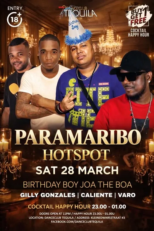 Flyer of PARAMARIBO HOTSPOT at Danceclub Tequila