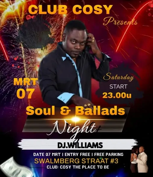 Flyer van Soul & Ballads Night bij Club Cosy