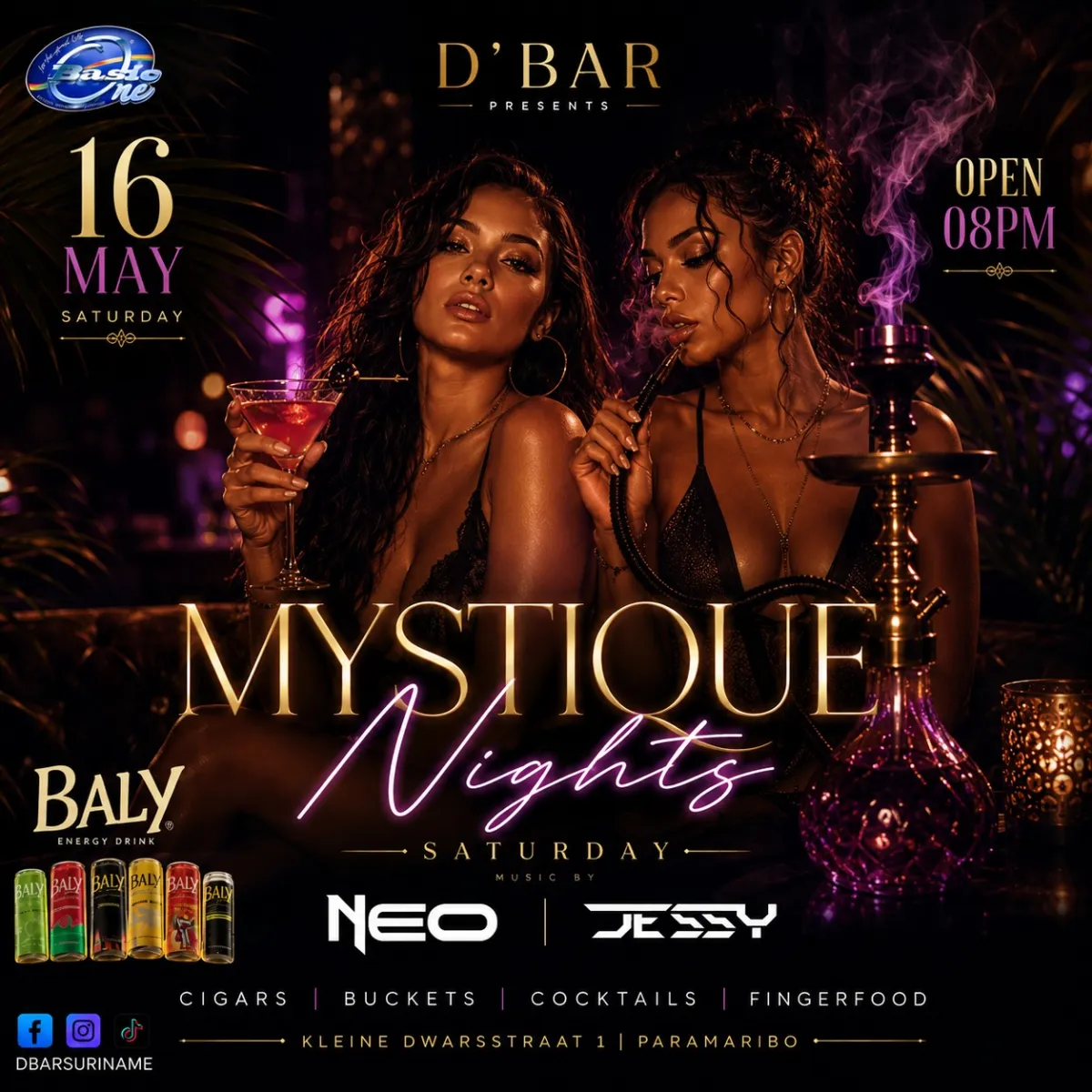 Flyer van MYSTIQUE Nights bij D'Bar
