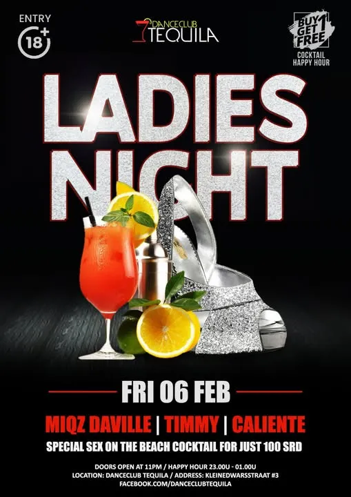 Flyer of Ladies Night at Danceclub Tequila